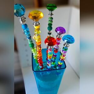 Colorful Beaded Fairy Garden Wand